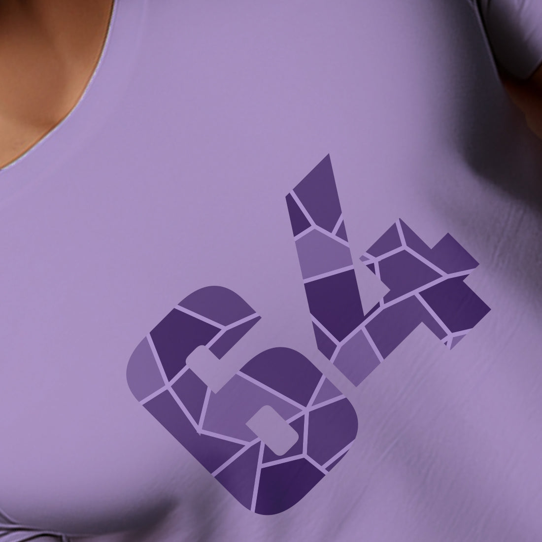 64 Number Men Unisex T-Shirt | Custom Number Graphic Tee (Iris Lavender)