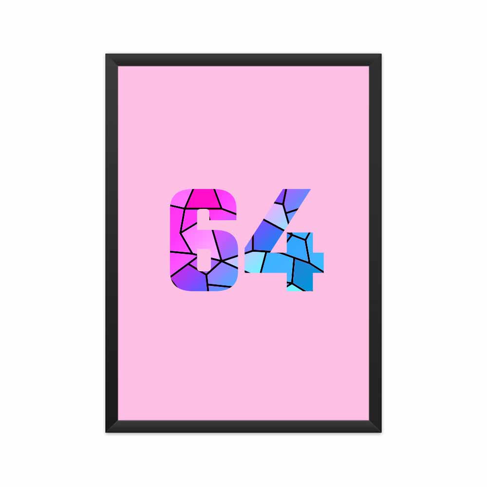 64 Number Framed Poster