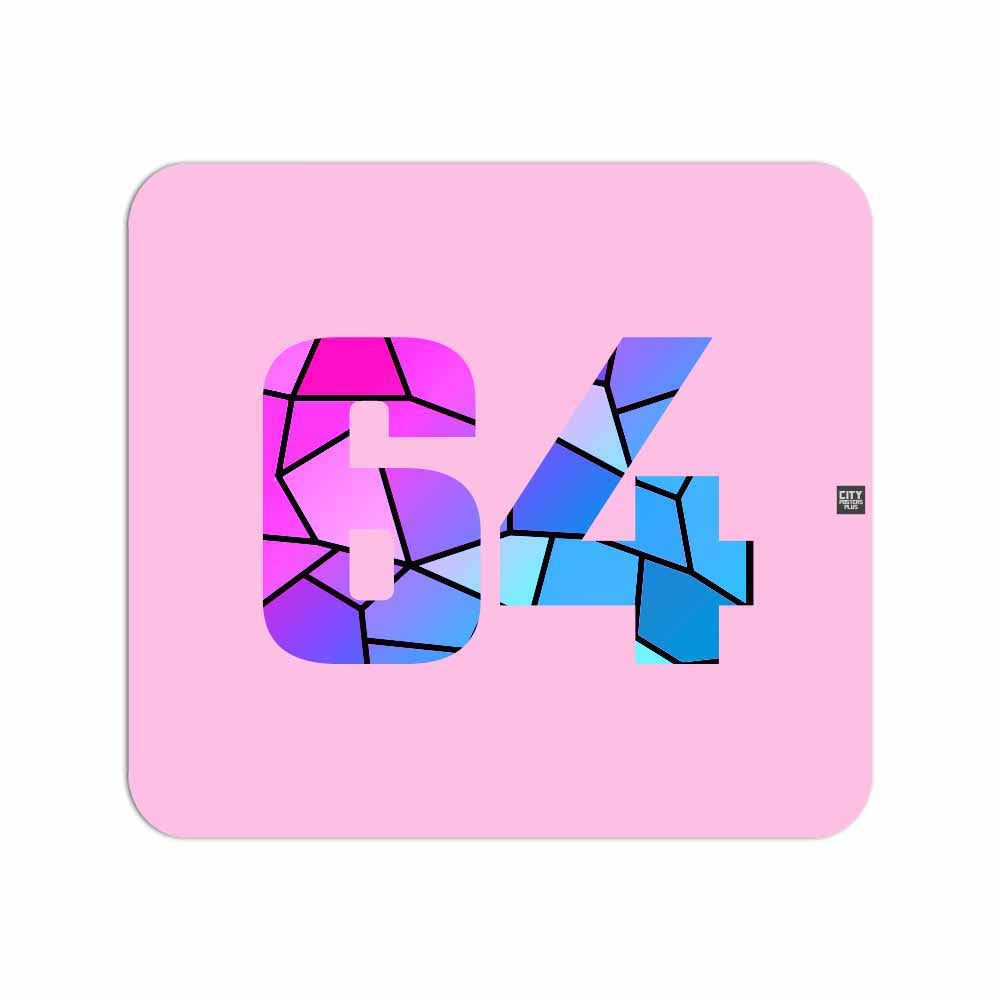 64 Number Mousepad (Light Pink)