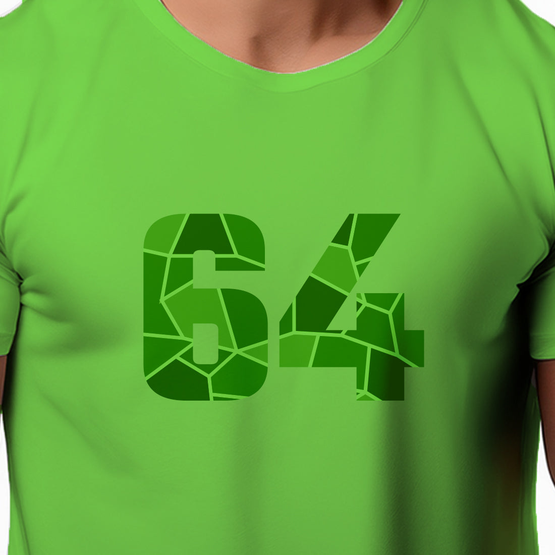 64 Number Men Unisex T-Shirt | Custom Number Graphic Tee (Liril Green)