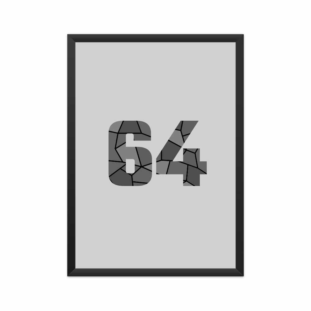 64 Number Framed Poster