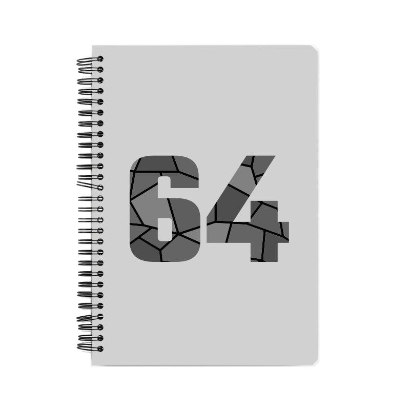 64 Number Notebook (Melange Grey, A5 Size, 100 Pages, Ruled, 6 Pack)