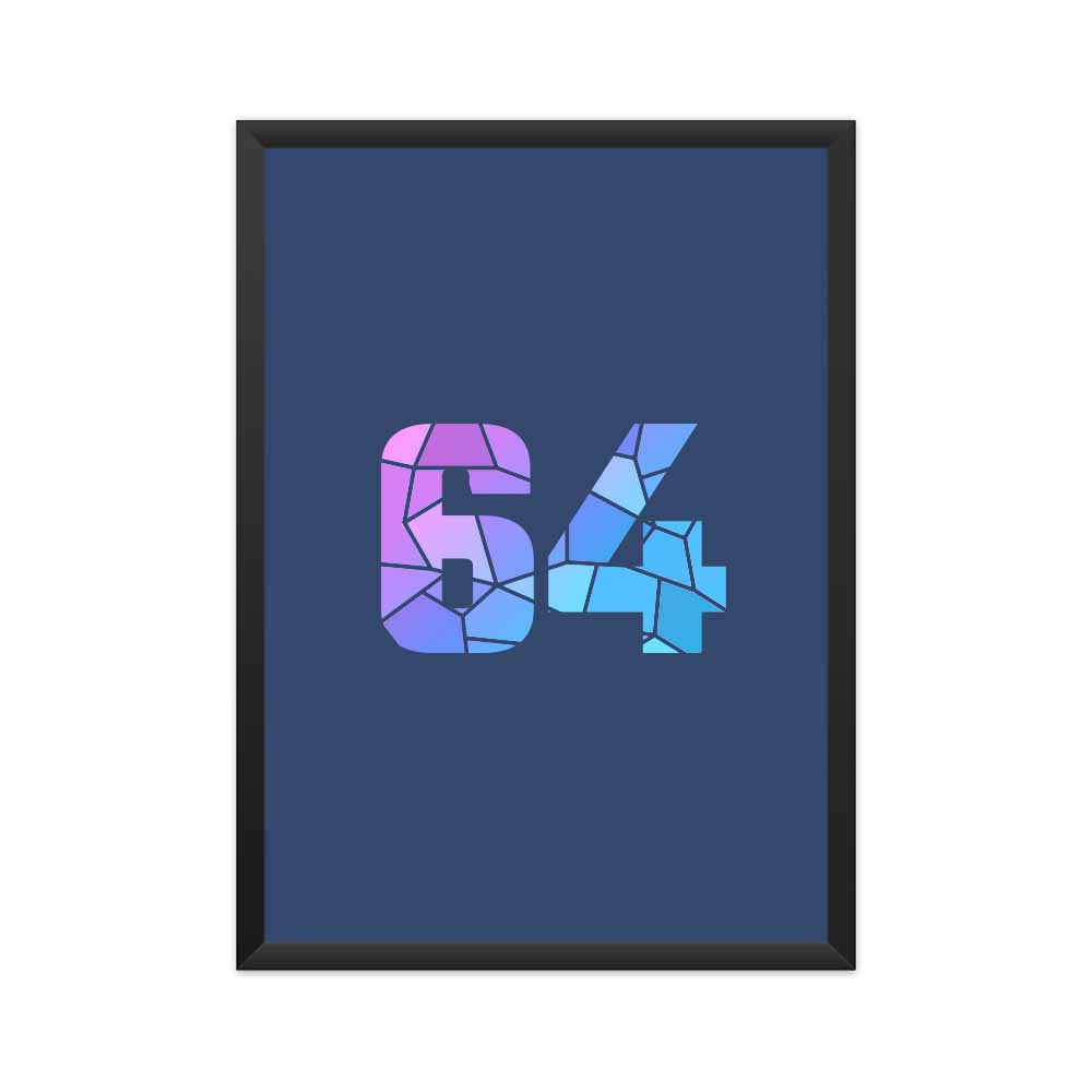 64 Number Framed Poster