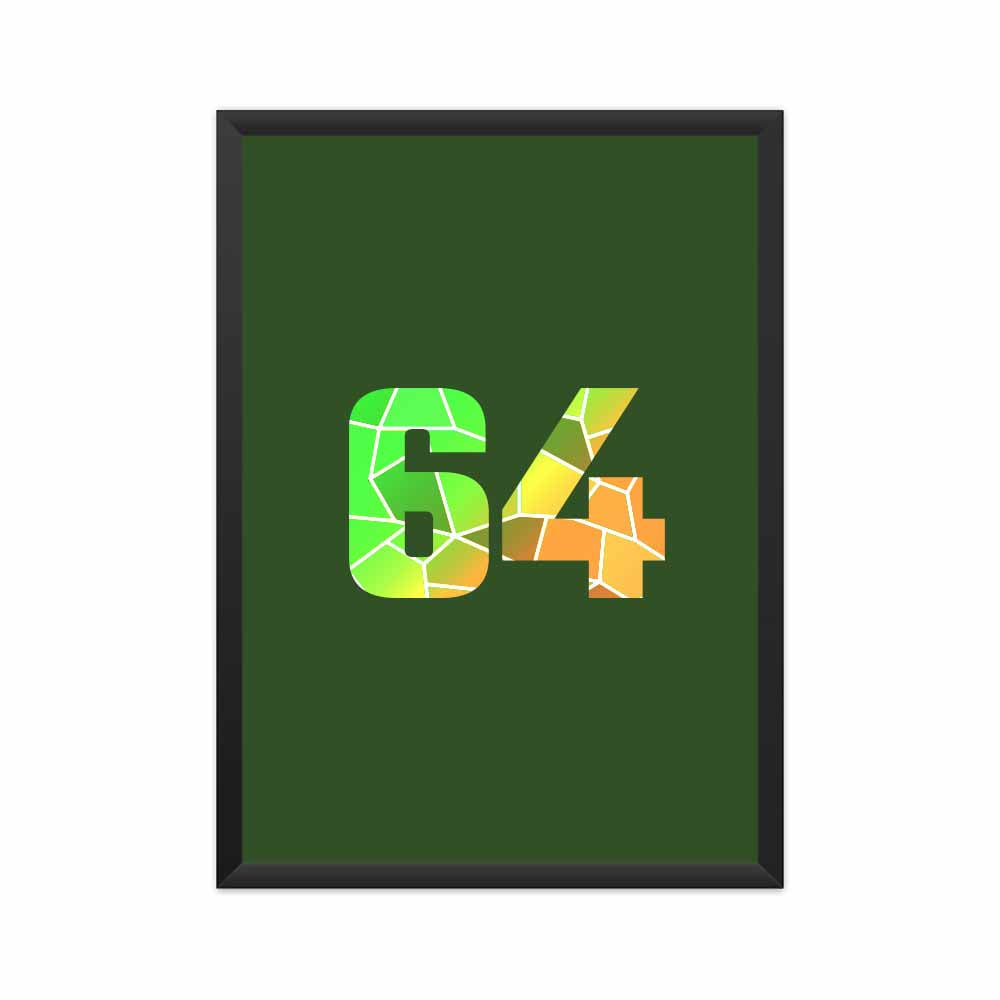 64 Number Framed Poster