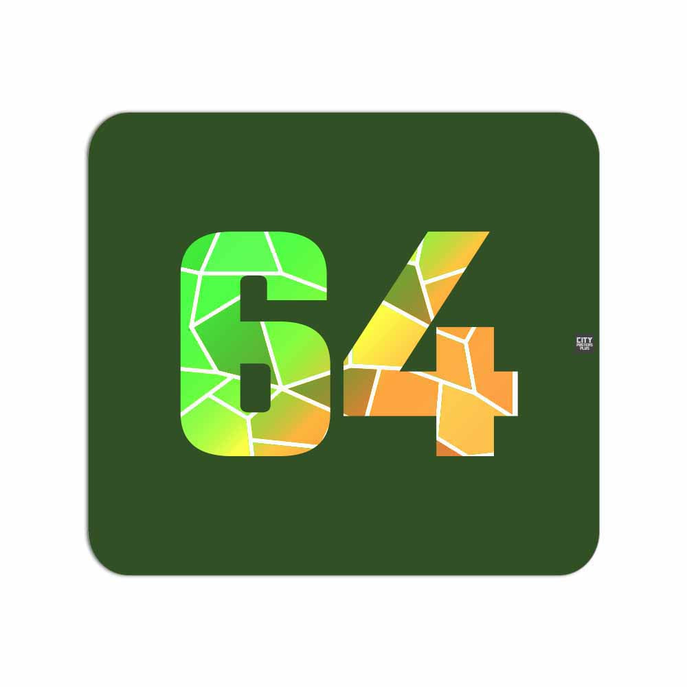 64 Number Mousepad (Olive Green)