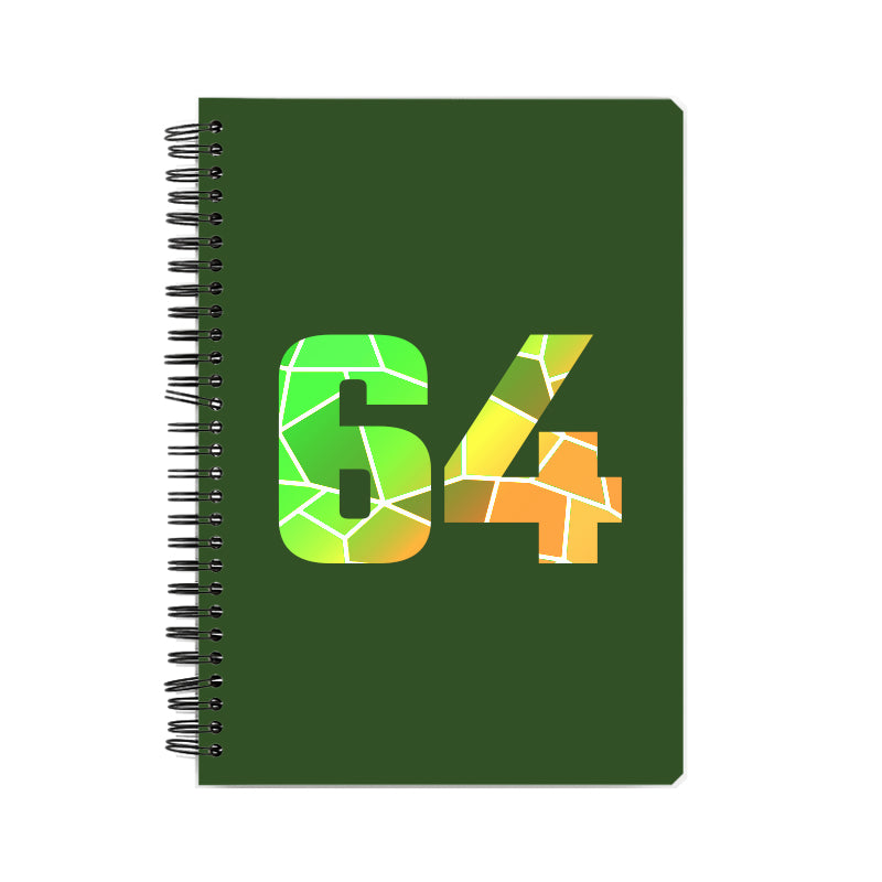 64 Number Notebook (Olive Green, A5 Size, 100 Pages, Ruled, 6 Pack)