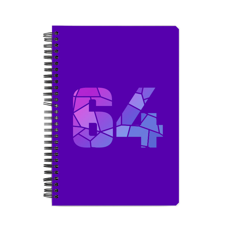 64 Number Notebook (Purple, A5 Size, 100 Pages, Ruled, 6 Pack)