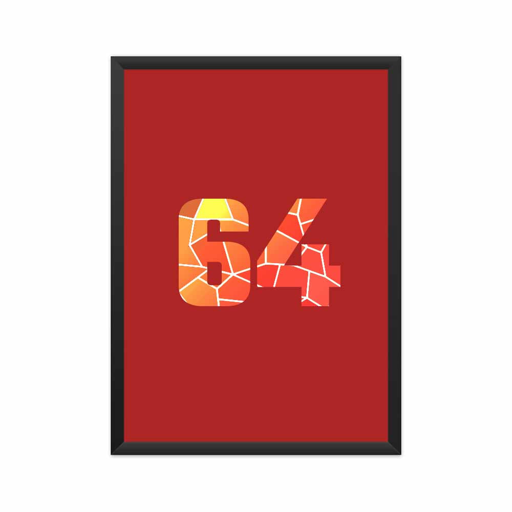 64 Number Framed Poster