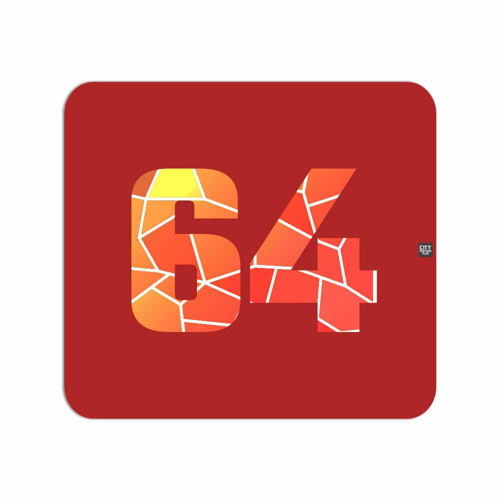 64 Number Mousepad (Red)