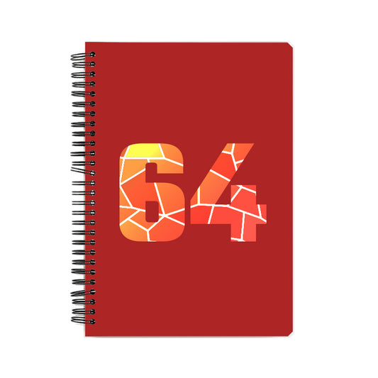 64 Number Notebook (Red, A5 Size, 100 Pages, Ruled, 6 Pack)