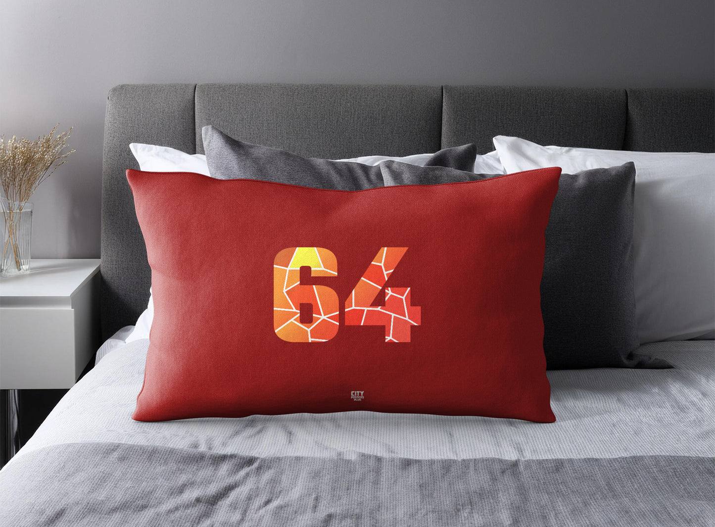 64 Number Pillow Case (Red)