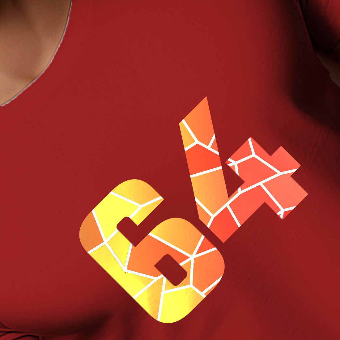64 Number Men Unisex T-Shirt | Custom Number Graphic Tee (Red)