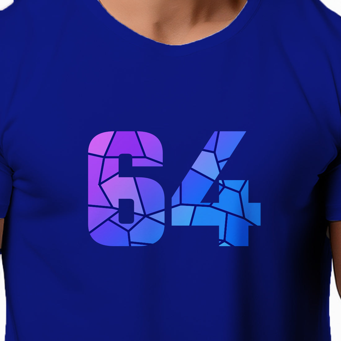 64 Number Men Unisex T-Shirt | Custom Number Graphic Tee (Royal Blue)