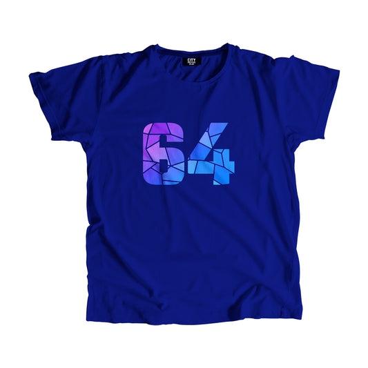 64 Number Men Unisex T-Shirt | Custom Number Graphic Tee (Royal Blue)