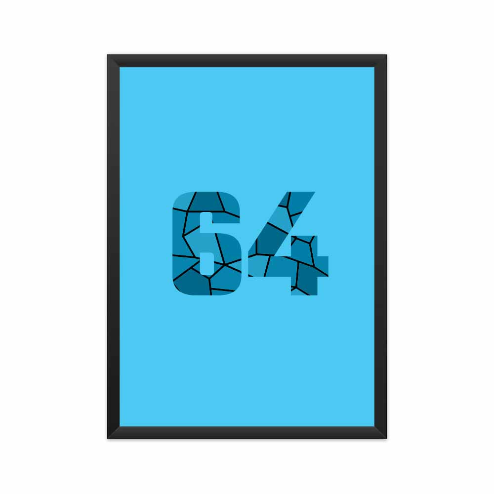 64 Number Framed Poster