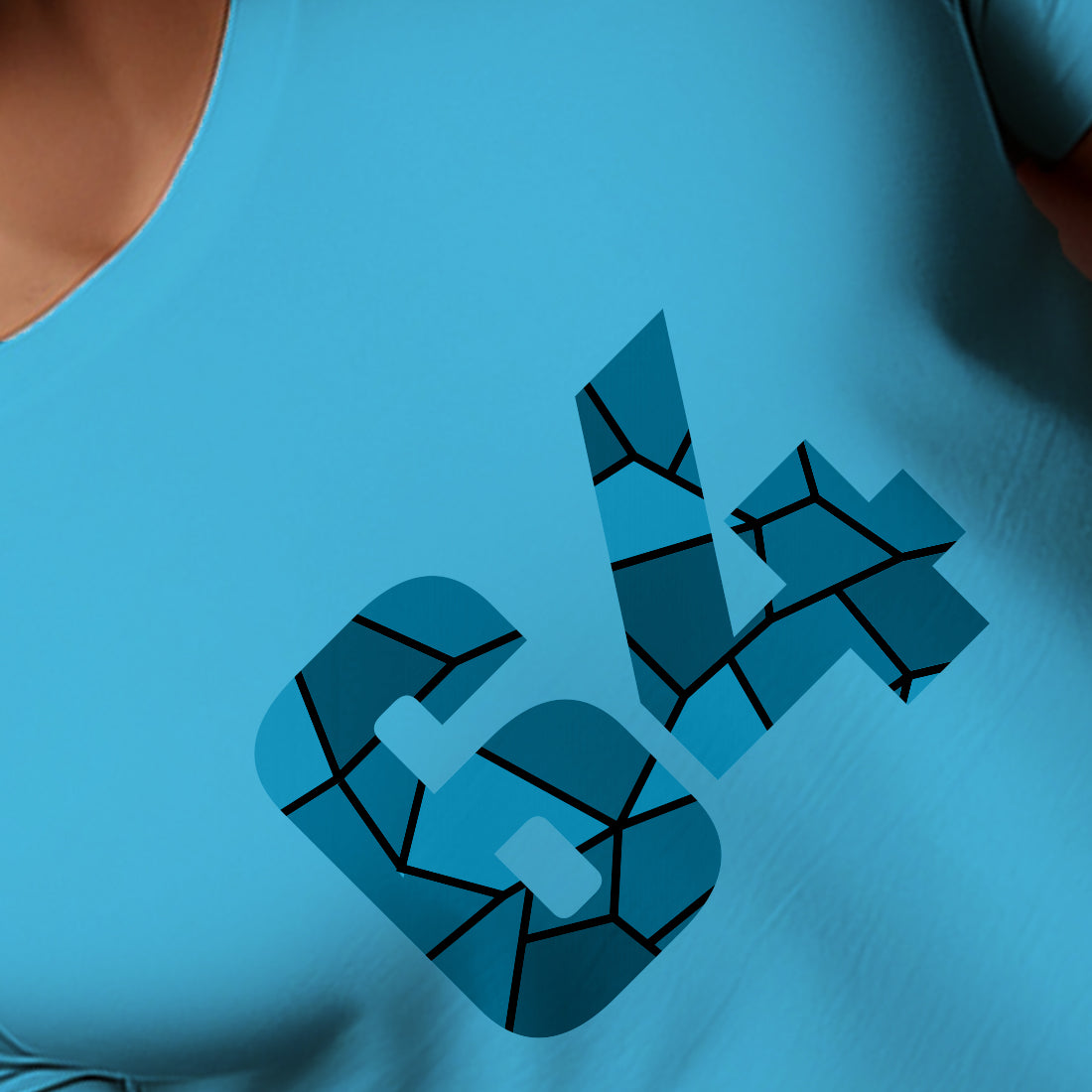64 Number Men Unisex T-Shirt | Custom Number Graphic Tee (Sky Blue)