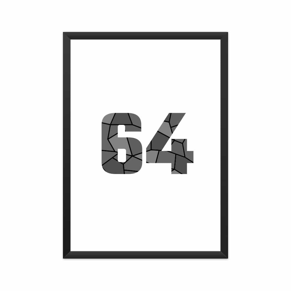 64 Number Framed Poster