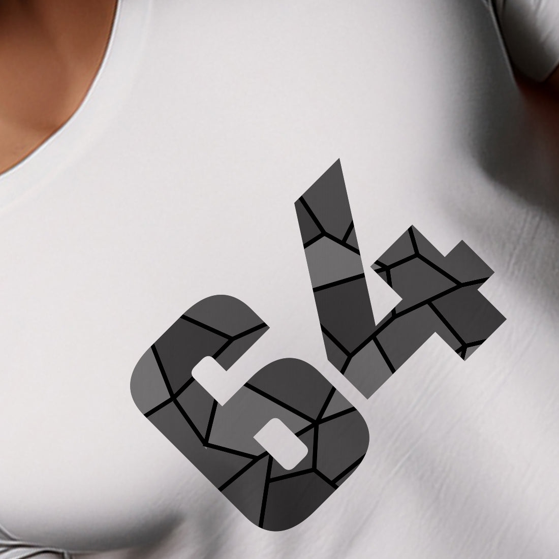 64 Number Men Unisex T-Shirt | Custom Number Graphic Tee (White)