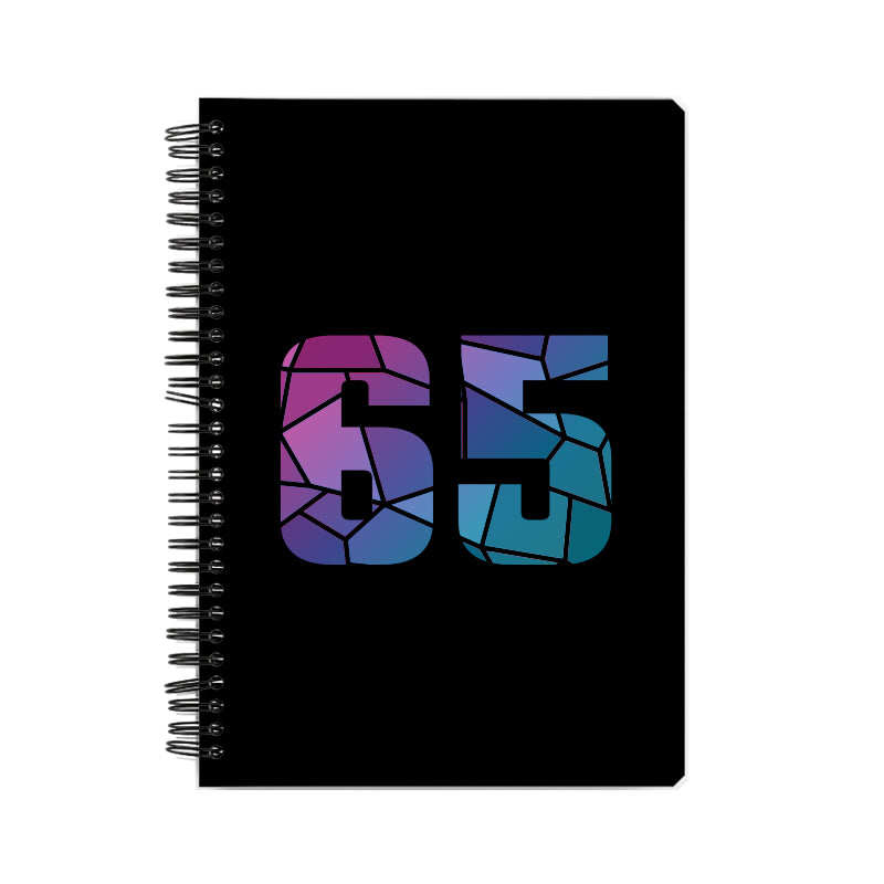 65 Number Notebook (Black, A5 Size, 100 Pages, Ruled, 6 Pack)