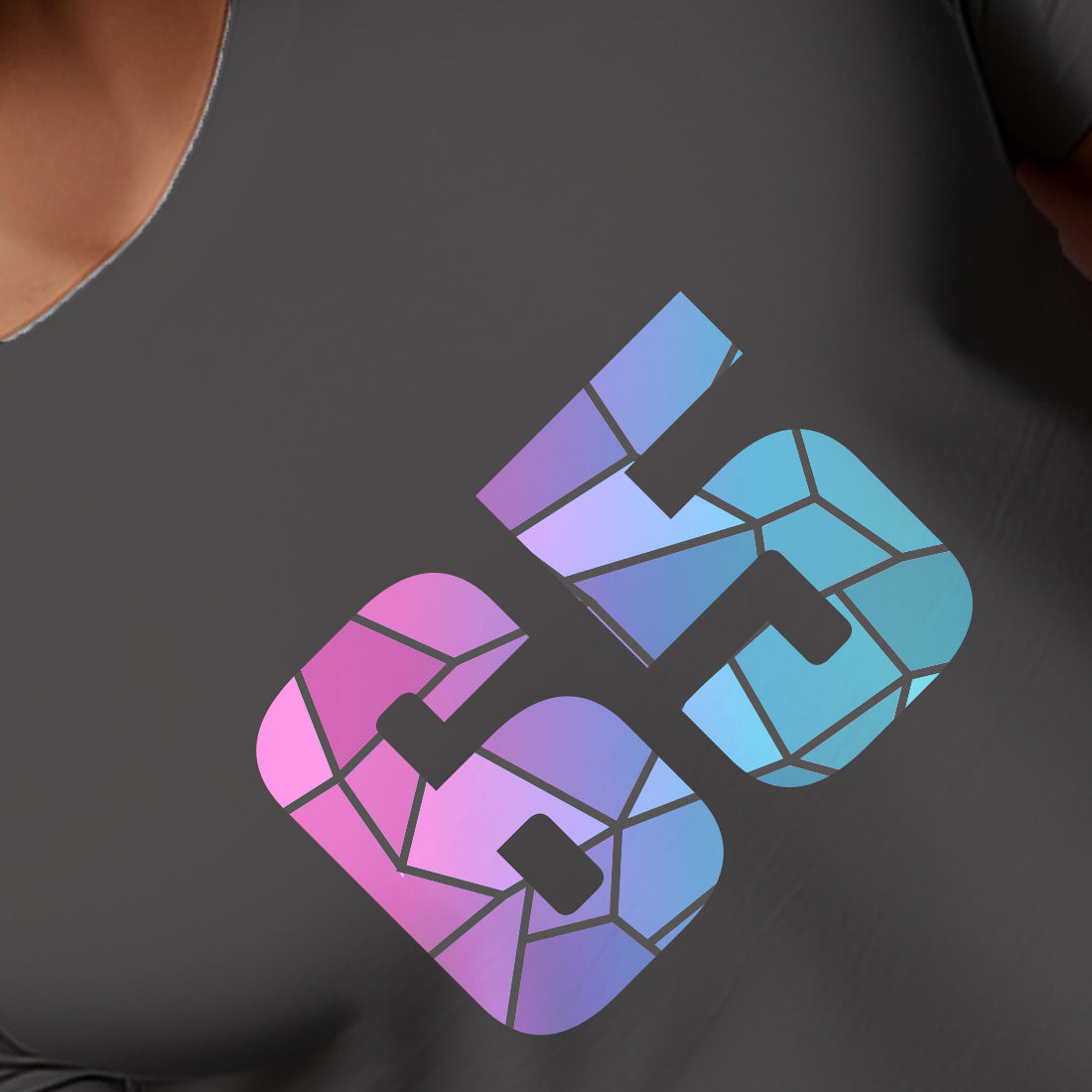 65 Number Men Unisex T-Shirt | Custom Number Graphic Tee (Charcoal Grey)