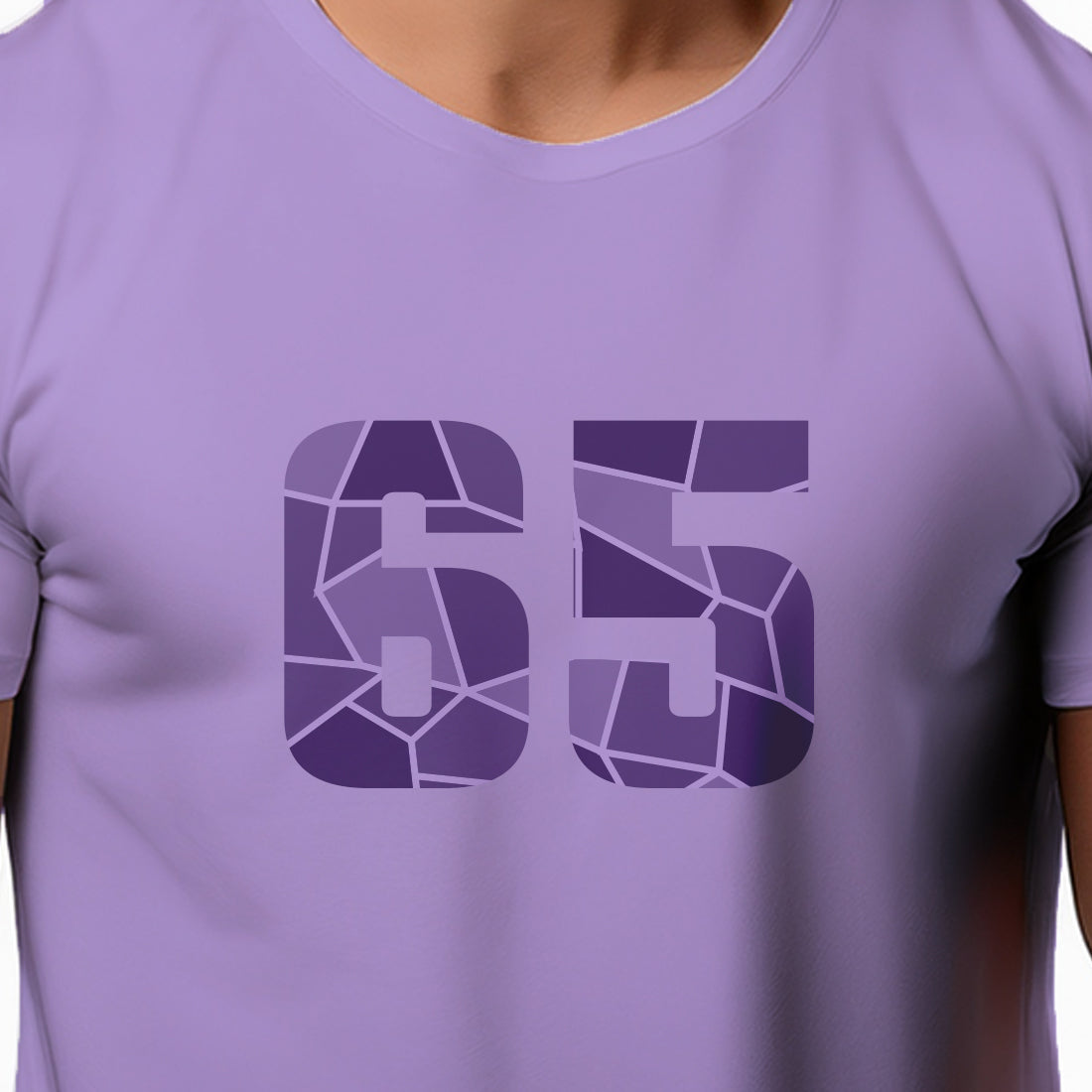 65 Number Men Unisex T-Shirt | Custom Number Graphic Tee (Iris Lavender)