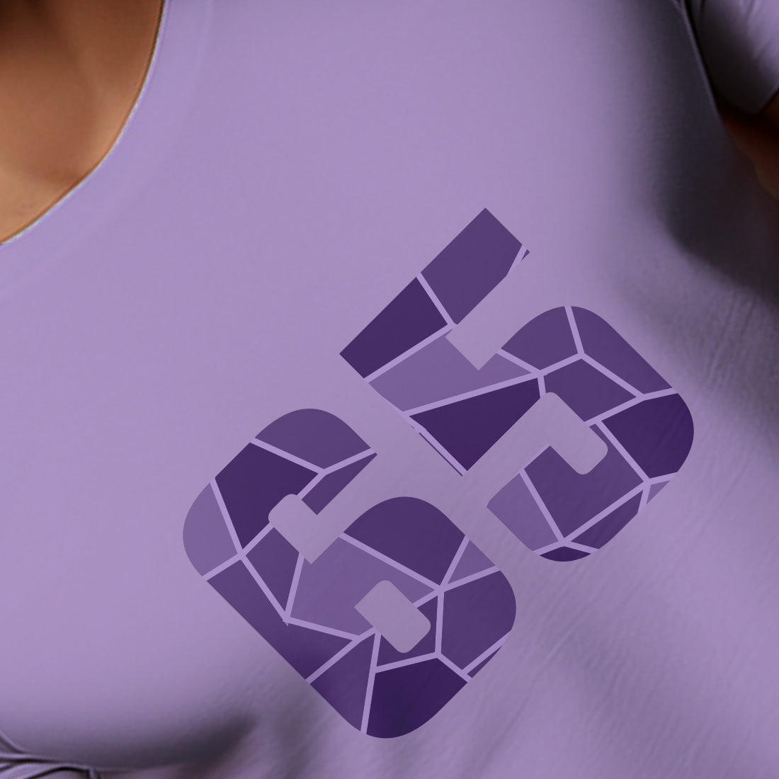 65 Number Men Unisex T-Shirt | Custom Number Graphic Tee (Iris Lavender)