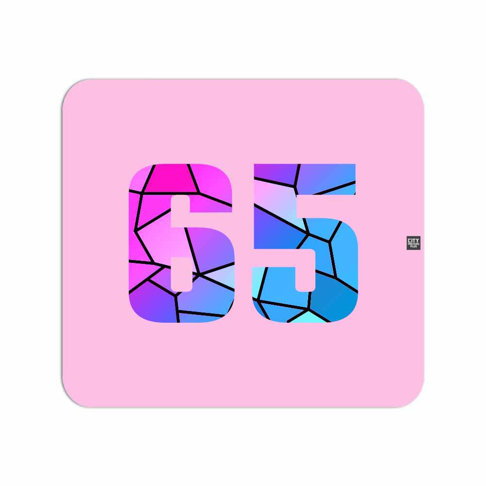 65 Number Mousepad (Light Pink)