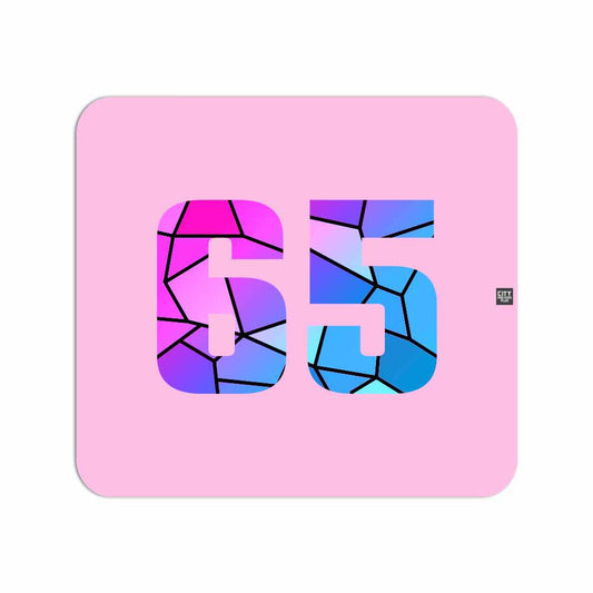 65 Number Mousepad (Light Pink)