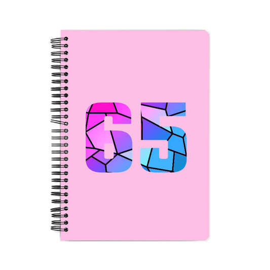 65 Number Notebook (Light Pink, A5 Size, 100 Pages, Ruled, 6 Pack)