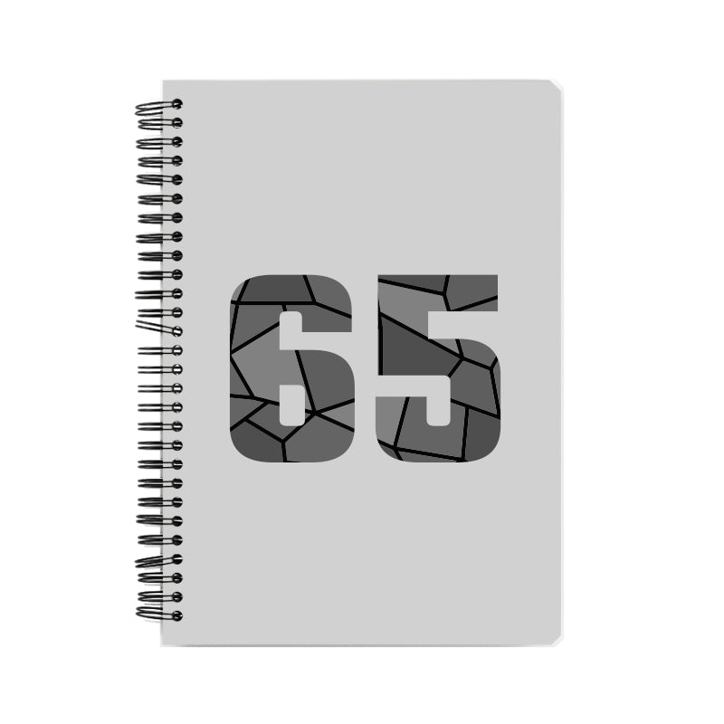 65 Number Notebook (Melange Grey, A5 Size, 100 Pages, Ruled, 6 Pack)