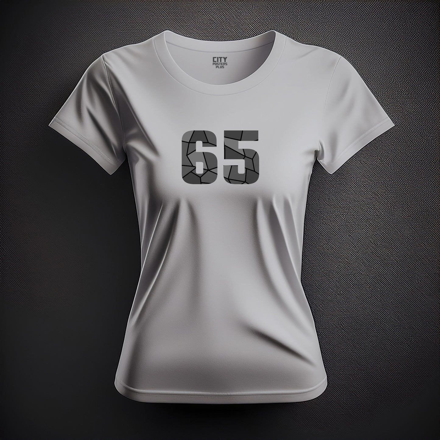 Number 65  Women T-Shirt (Melange Grey) | Stylish Numeric Graphic Tee