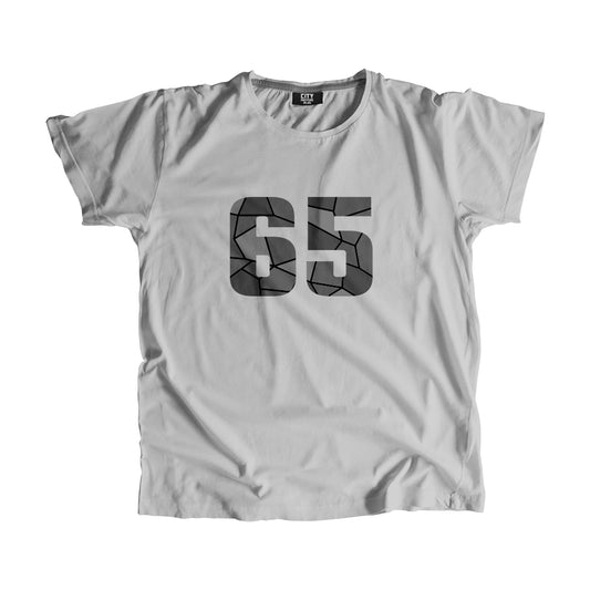 65 Number Men Unisex T-Shirt | Custom Number Graphic Tee (Melange Grey)