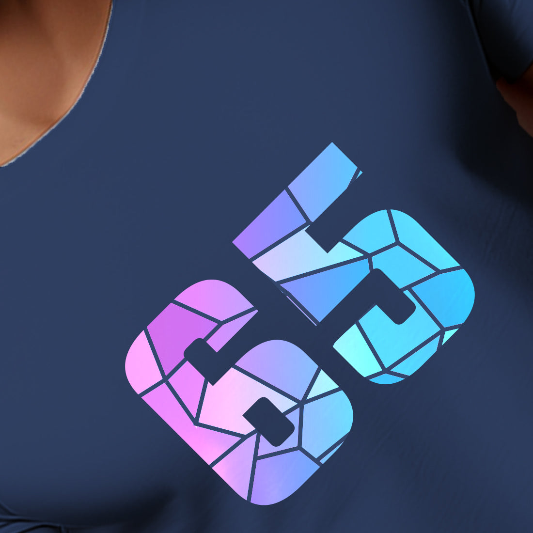 65 Number Men Unisex T-Shirt | Custom Number Graphic Tee (Navy Blue)