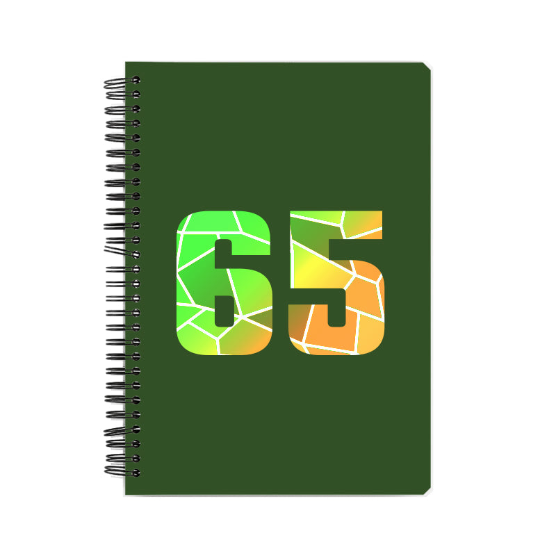 65 Number Notebook (Olive Green, A5 Size, 100 Pages, Ruled, 6 Pack)