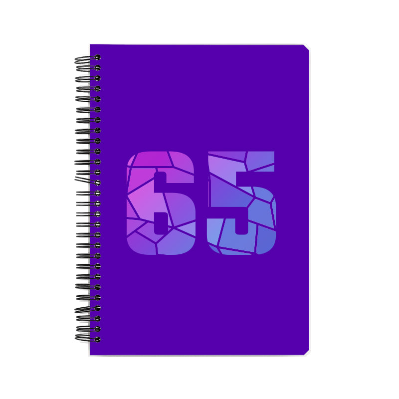 65 Number Notebook (Purple, A5 Size, 100 Pages, Ruled, 6 Pack)