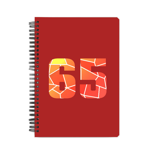 65 Number Notebook (Red, A5 Size, 100 Pages, Ruled, 6 Pack)