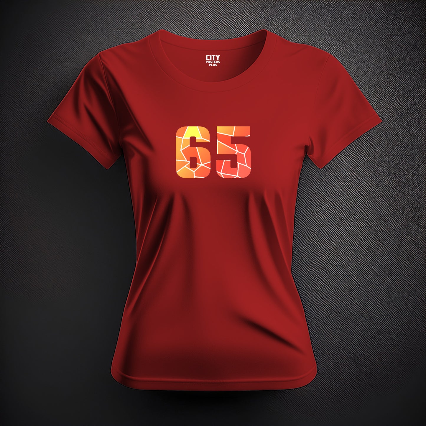 Number 65  Women T-Shirt (Red) | Stylish Numeric Graphic Tee