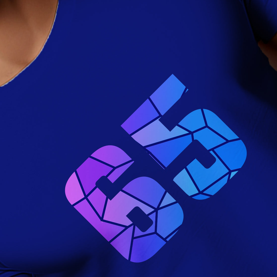 65 Number Men Unisex T-Shirt | Custom Number Graphic Tee (Royal Blue)