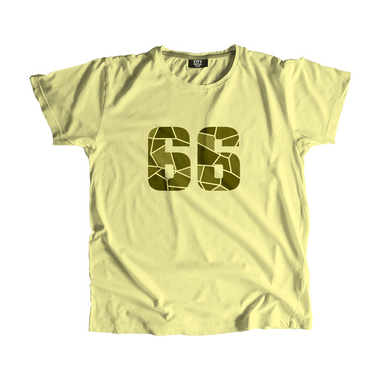 66 Number Men Unisex T-Shirt | Custom Number Graphic Tee (Butter Yellow)