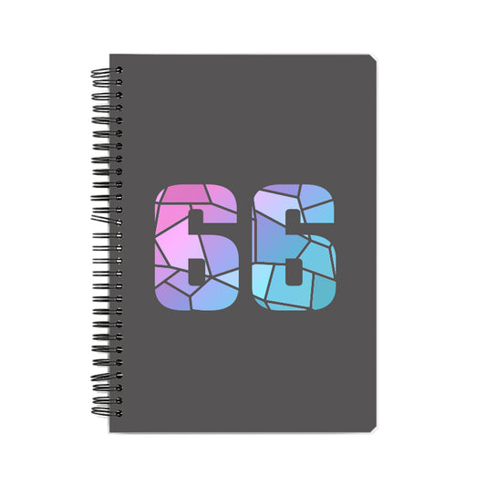 66 Number Notebook (Charcoal Grey, A5 Size, 100 Pages, Ruled, 6 Pack)