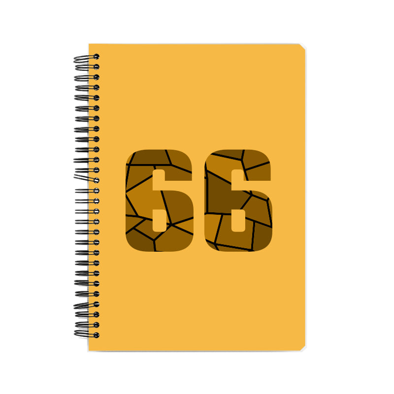 66 Number Notebook (Golden Yellow, A5 Size, 100 Pages, Ruled, 6 Pack)