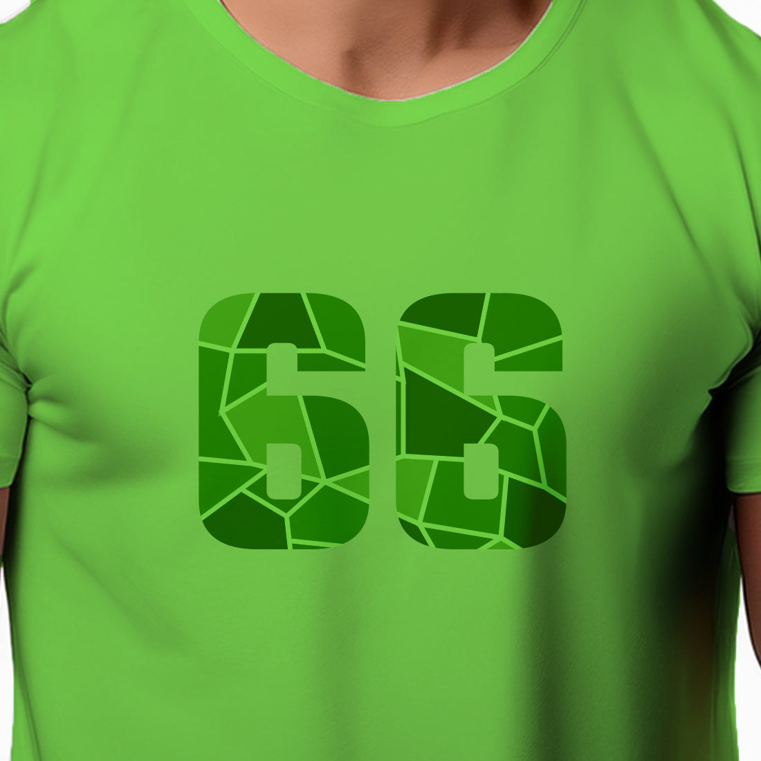 66 Number Men Unisex T-Shirt | Custom Number Graphic Tee (Liril Green)