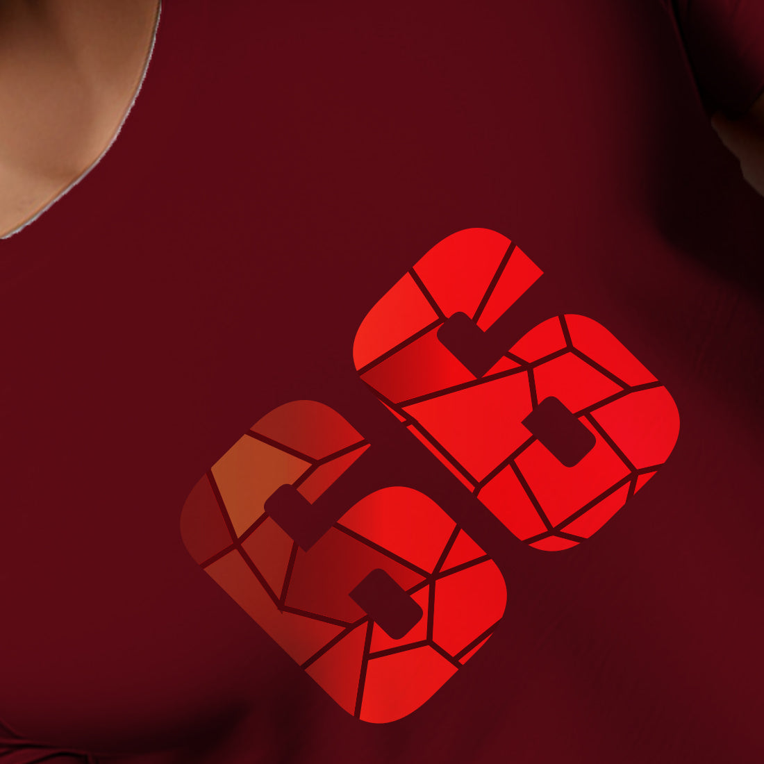 66 Number Men Unisex T-Shirt | Custom Number Graphic Tee (Maroon)