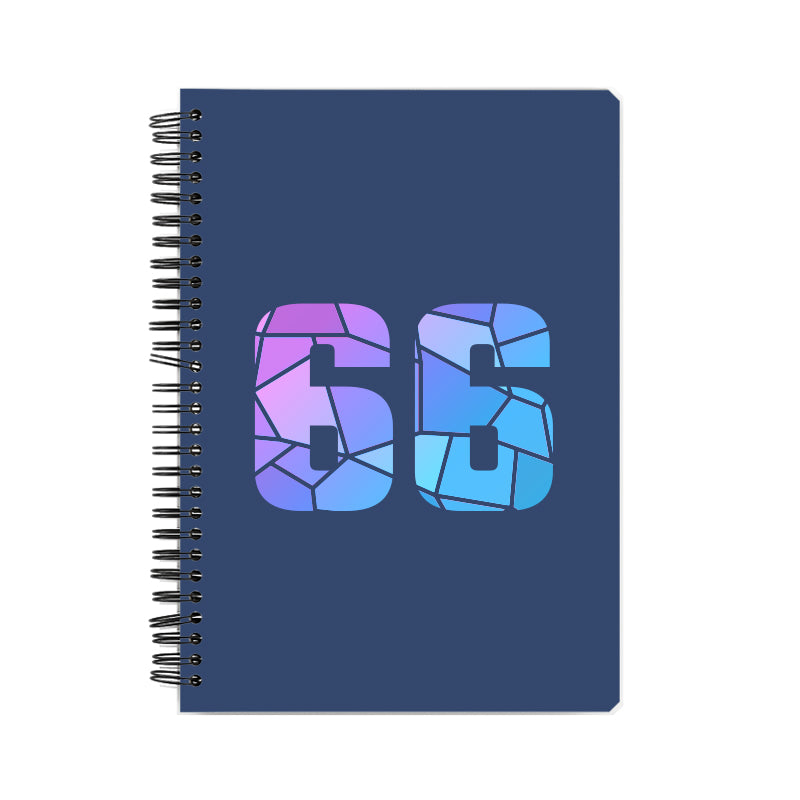 66 Number Notebook (Navy Blue, A5 Size, 100 Pages, Ruled, 6 Pack)