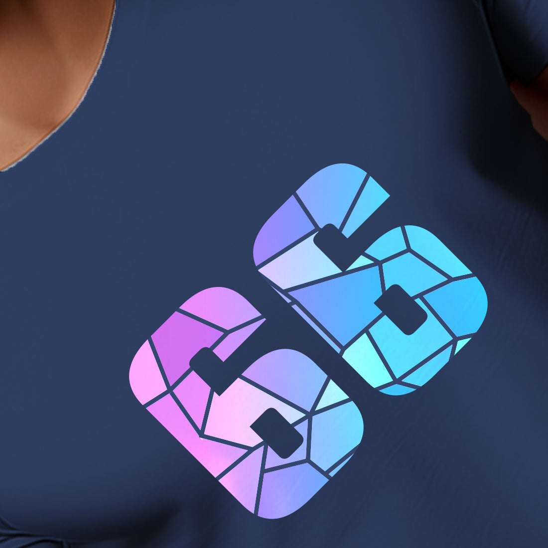 66 Number Men Unisex T-Shirt | Custom Number Graphic Tee (Navy Blue)
