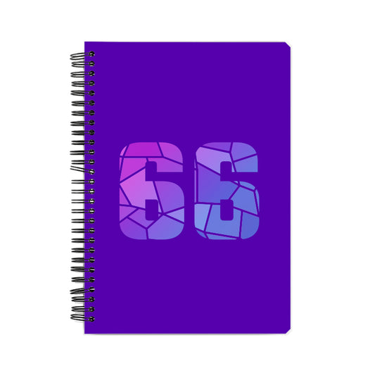 66 Number Notebook (Purple, A5 Size, 100 Pages, Ruled, 6 Pack)