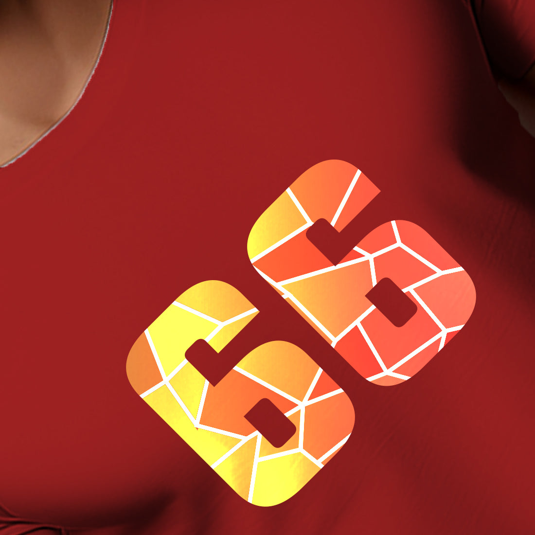 66 Number Men Unisex T-Shirt | Custom Number Graphic Tee (Red)