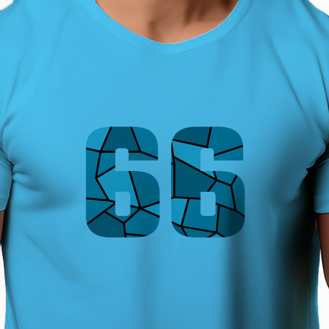 66 Number Men Unisex T-Shirt | Custom Number Graphic Tee (Sky Blue)
