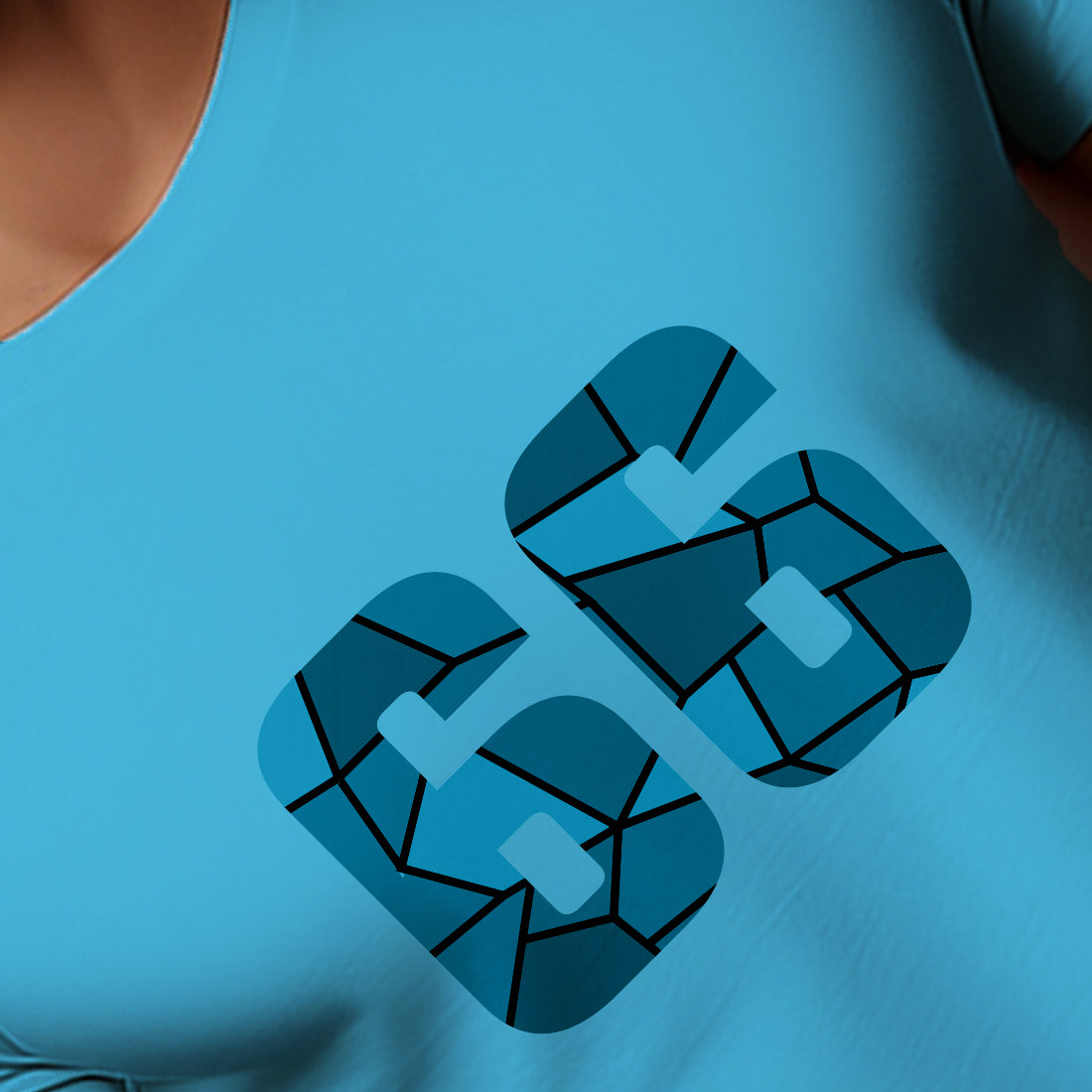 66 Number Men Unisex T-Shirt | Custom Number Graphic Tee (Sky Blue)