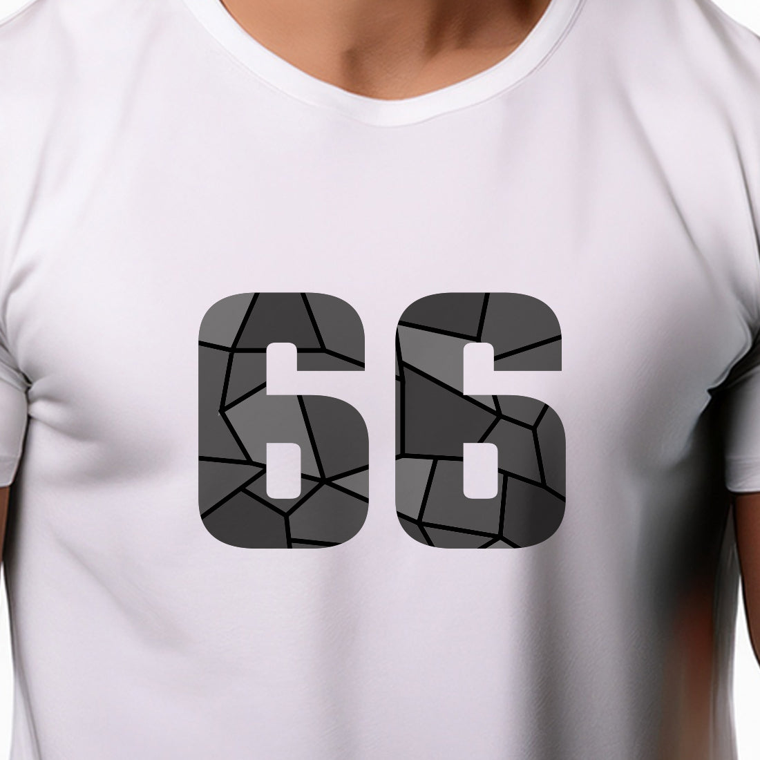 66 Number Men Unisex T-Shirt | Custom Number Graphic Tee (White)